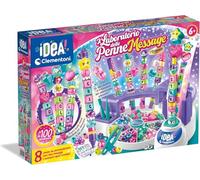 Clementoni Idea - Laboratorio delle Penne Message, Kit Creativo per Bambini 6+ Anni, con 100+ Accessori e 8 Penne Personalizzabili con Lettere e decorazioni, Lingua Italiana, Edizione 2025