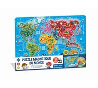 CLEMENTONI - Il mio puzzle magnetico del mondo 4 anni + - Planisfero interattivo - Scoperta di animali e monumenti - Gioco educativo per bambini