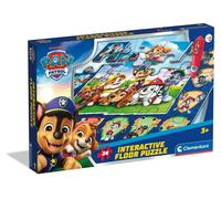 Clementoni - Puzzle Interattivo da Pavimento Paw Patrol, 24 Pezzi, per Bambini 3+ Anni, Rispondi ai Quiz con la Penna Interattiva, Idea Regalo, Made in Italy, 62x42 cm, 16684