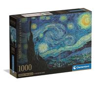Clementoni - Puzzle Van Gogh 1000 Pezzi Arte per Adulti e Ragazzi, Museum Collection, Tema Notte Stellata, con Poster Incluso, Compact Box, Idea Regalo Uomo e Donna, Made in Italy, 70x50 cm, 37065