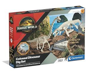 Clementoni - Jurassic World Rebirth, Set Scavo per Dinosauri, Gioco Scientifico 7+ Years, Due Fossili di Dinosauro da Scavare e Assemblare, Kit per Archeologia, Made in Italy, Lingua Italiana, 19434