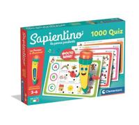 Clementoni Sapientino - La Penna Parlante 1000 Quiz, Gioco Educativo con Penna Interattiva per Bambini 3-6 Anni, Schede per Imparare Lettere, Numeri e Parole, Made in Italy, Lingua Italiana, 16495