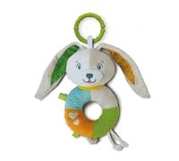 Clementoni - Lovely Bunny Soft Rattle Plush Toy Play Baby Rattle Stroller Ring S