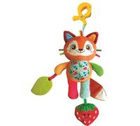 Clementoni Baby - Easy-Peasy Soft Fox, Peluche da Viaggio Bambini 0+ Mesi, Sonaglino Frusciante con Pendente Mordicchioso, Pinza per Passeggino per Passeggino E Auto, Lavabile in Lavatrice, 17623