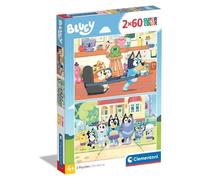 Clementoni - 24813 - Supercolor Puzzle - Bluey - 2x60 Pezzi (Include 2 Puzzle Da 60 Pezzi) - Puzzle Bambini 4 Anni, Puzzle Cartoni Animati, Made In Italy