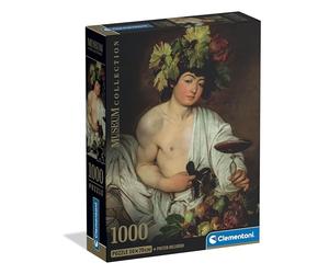 Clementoni - Puzzle 1000 Pezzi Arte, per Adulti e Ragazzi, Museum Collection, Tema Bacco di Caravaggio, Compact Box, Idea Regalo Uomo e Donna, Made in Italy, 70x50 cm, 39977