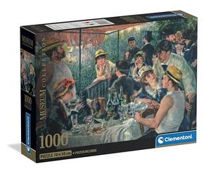 Clementoni - Puzzle 1000 Pezzi Arte per Adulti e Ragazzi, Museum Collection, Tema Pranzo dei Canottieri Renoir, Poster Incluso, Compact Box, Idea Regalo Uomo e Donna, Made in Italy, 70x50 cm, 37063