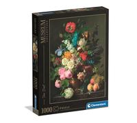 Clementoni - Puzzle 1000 Pezzi Arte per Adulti e Ragazzi, Museum Collection, Tema Vaso di fiori di Van Dael, Idea Regalo Made in Italy, 70x50 cm, 37086