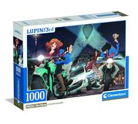 Clementoni - Puzzle 1000 Pezzi Fumetti per Adulti e Ragazzi, Illustrazione Lupin III Compact Box con Poster Incluso, dalla Serie Anime e Manga, Idea Regalo Uomo e Donna, Made in Italy, 70x50 cm, 37055