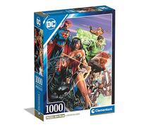 Clementoni- Dc Comics Justice League League-1000 Pezzi, Verticale, Divertimento per Adulti, Puzzle Supereroi, Made in Italy, Multicolore, 39852