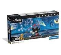 Clementoni - Puzzle 1000 Pezzi per Adulti e Ragazzi, Collection Panorama Tema Disney Mickey & Minnie, con Poster Incluso, Compact Box, Idea Regalo Made in Italy, 98x33 cm, 39503