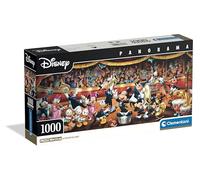 Clementoni - Puzzle 1000 Pezzi per Adulti e Ragazzi, Collection Panorama Tema Disney Orchestra, con Poster Incluso, Compact Box, Idea Regalo Made in Italy, 98x33 cm, 37067