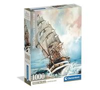 Clementoni - Puzzle 1000 Pezzi per Adulti e Ragazzi, Collection, Tema Amerigo Vespucci, Compact Box con Poster Incluso, Illustrazione Marittima con Galeone, Made in Italy, 70x50 cm, 39948