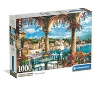 Clementoni - Puzzle 1000 Pezzi per Adulti e Ragazzi, Collection, Tema Balcony View del Lago di Como, Poster Incluso, Compact Box, Idea Regalo Made in Italy, 70x50 cm, 39930