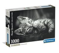 Clementoni - Puzzle 1000 Pezzi per Adulti e Ragazzi, Collection, Tema Kitty, Immagine Gatto, Compact Box con Poster Incluso, Idea Regalo Uomo e Donna, Made in Italy, 70x50 cm, 39950