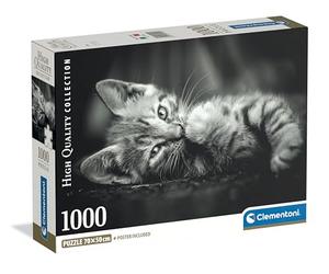 Clementoni - Puzzle 1000 Pezzi per Adulti e Ragazzi, Collection, Tema Kitty, Immagine Gatto, Compact Box con Poster Incluso, Idea Regalo Uomo e Donna, Made in Italy, 70x50 cm, 39950