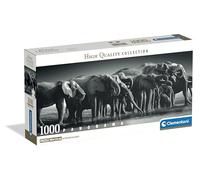 Clementoni - Puzzle 1000 Pezzi per Adulti e Ragazzi, Collection, Tema Mandria di Giganti, Immagine Elefanti, con Poster Incluso, Compact Box, Idea Regalo Made in Italy, 98x33 cm, 39895