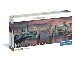 Clementoni - Puzzle 1000 Pezzi per Adulti e Ragazzi, Collection, Tema Sulle Rive del Tamigi, con Poster Incluso, Compact Box, Idea Regalo Uomo e Donna, Made in Italy, 98x33 cm, 39896