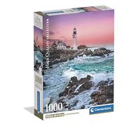 Clementoni - Puzzle 1000 Pezzi per Adulti e Ragazzi, Illustrazione con Paesaggio First Snow at Portland Head, Idea Regalo, Compact Box, Made in Italy, 50x70, Poster Incluso, 37112