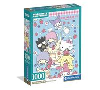 Clementoni - Puzzle 1000 Pezzi per Adulti e Ragazzi, Illustrazione con Tema Hello Kitty and Friends, Idea Regalo, Made in Italy, 50x70 cm, Poster Incluso, 37117