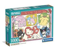 Clementoni, Puzzle 1000 Pezzi per Adulti e Ragazzi, Illustrazione con Tema Hello Kitty and Friends, Idea Regalo, Made in Italy, 70x50 cm, Poster Incluso, 37118