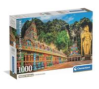 Clementoni - Puzzle 1000 Pezzi per Adulti e Ragazzi, Illustrazione Painted Batu Caves, Idea Regalo, Compact Box, Made in Italy, 70x50 cm, Poster Incluso, 37111