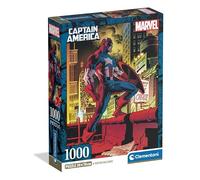 Clementoni - Puzzle 1000 Pezzi per Adulti e Ragazzi, Puzzle Panorama, Tema Marvel Capitan America con Poster Incluso, Compact Box, Idea Regalo Uomo e Donna, Made in Italy, 70x50 cm, 37049