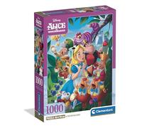 Clementoni - Puzzle 1000 Pezzi per Adulti e Ragazzi, Tema Disney Alice in Wonderland con Poster Incluso, Compact Box, Idea Regalo Uomo e Donna, Made in Italy, 70x50 cm, 39952