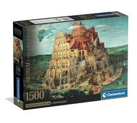 Clementoni - Puzzle 1500 Pezzi Arte, per Adulti e Ragazzi, Museum Collection, Tema Torre di Babele di Bruegel, con Poster Incluso, Compact Box, Idea Regalo Made in Italy, 84,5x59,5 cm, 31738