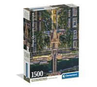 Clementoni - Puzzle 1500 Pezzi per Adulti e Ragazzi, Collection, Tema Flying Over Paris, Compact Box con Poster Incluso, Idea Regalo Uomo e Donna, Made in Italy, 59,5x84,5 cm, 31742