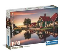 Clementoni - Puzzle 1500 Pezzi per Adulti e Ragazzi, Collection, Tema Zaanse Schans di Amsterdam, con Poster Incluso, Compact Box, Idea Regalo Made in Italy, 84,5x59,9 cm, 31734