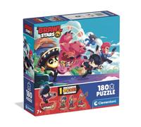 Clementoni - Puzzle 180 Pezzi Brawl Stars, per Bambini 7+ Anni, con 1 Sticker Esclusivo, Square Box, Made in Italy, 48,5x33,5 cm, 29803