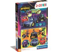 Clementoni- Batwheels Supercolor Puzzle-Batwheels-2x20 (Include 2 20 Pezzi) Bambini 3 Anni, Puzzle Cartoni Animati, Made in Italy, Multicolore, 24806