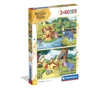 Clementoni - Puzzle 2x60 Pezzi Supercolor, per Bambini 4+ Anni, Illustrazione Disney Winnie the Pooh, Idea Regalo, Made in Italy, 27x18,5 cm, 24838