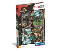 Clementoni - Puzzle 2x60 Rinascimento del mondo giurassico - 40-99 Pezzi
