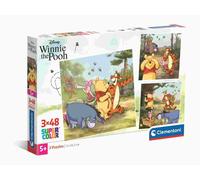Clementoni - Puzzle per Bambini 3x48 Pezzi Supercolor, per Bambini 5+ Anni, Illustrazioni Winnie the Pooh, Idea Regalo, Made in Italy, 21x20,5 cm, 25063