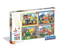 Clementoni - Puzzle 4 in 1 Supercolor, per Bambini 3+ Anni, Diverse Pezzature Illustrazioni di Vari Lavori, Idea Regalo, Made in Italy, 21741