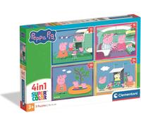 Clementoni - Puzzle 4v1 Peppa Pig: Sulle strade - 1-39 Pezzi