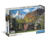 Clementoni - Puzzle 500 Pezzi per Adulti e Ragazzi, Collection, Tema Affascinante Matterhorn, con Poster Incluso, Compact Box, Idea Regalo Uomo e Donna, Made in Italy, 49x36 cm, 35597