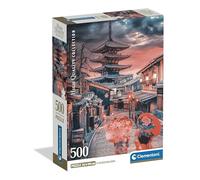 Clementoni - Puzzle 500 Pezzi per Adulti e Ragazzi, Collection, Tema Evening in Kyoto, Poster Incluso, Compact Box, Idea Regalo Made in Italy, 36x49 cm, 35599