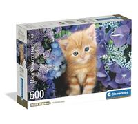 Clementoni - Puzzle 500 Pezzi per Adulti e Ragazzi, Collection, Tema Ginger Cat, Immagine Gatto Arancione, Compact Box con Poster Incluso, Idea Regalo Made in Italy, 49x36 cm, 35585
