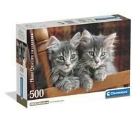 Clementoni - Puzzle 500 Pezzi per Adulti e Ragazzi, Collection, Tema Kittens, Foto Gatti, Compact Box, Idea Regalo Uomo e Donna, Made in Italy, 49x36 cm, 35580