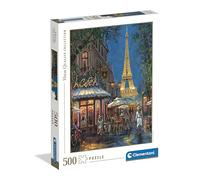Clementoni - Puzzle 500 Pezzi per Adulti e Ragazzi, Collection, Tema Notte al Cafè di Parigi, Idea Regalo Uomo e Donna, Made in Italy, 49x36 cm, 35571