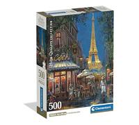 Clementoni - Puzzle 500 Pezzi per Adulti e Ragazzi, Collection, Tema Notte al Caffè della Torre Eiffel, con Poster Incluso, Compact Box, Idea Regalo Made in Italy, 36x49 cm, 35577