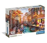 Clementoni - Puzzle 500 Pezzi per Adulti e Ragazzi, Collection, Tema Sunset Over Venice, Poster Incluso, Compact Box, Idea Regalo Made in Italy, 49x36 cm, 35586