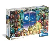 Clementoni - Puzzle 500 Pezzi per Adulti e Ragazzi, Collection, Tema To the Moon, Illustrazione Panorama Notturno, Compact Box, Poster Incluso, Idea Regalo Made in Italy, 49x36 cm, 35590