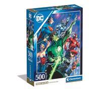 Clementoni - Puzzle 500 Pezzi per Adulti e Ragazzi, Illustrazione DC Comics Justice League, Idea Regalo, Made in Italy, Poster Incluso, 36x49 cm, 35532