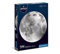 Clementoni - Puzzle 500 Pezzi per Adulti e Ragazzi, Space Collection, Illustrazione Circolare della Luna, Idea Regalo Adulti, Made in Italy, Diametro di 50 cm, 35108
