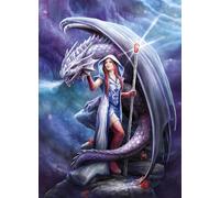 Clementoni puzzle anne stokes - dragon mage - 1000 pezzi, puzzle adulti