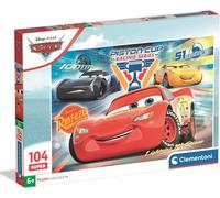 Clementoni - Puzzle per Bambini 104 Pezzi Supercolor, per Bambini 6+ Anni, Illustrazione con Personaggi dal Cartone Disney Cars, Idea Regalo, Made in Italy, 48,5x33,5 cm, 25047
